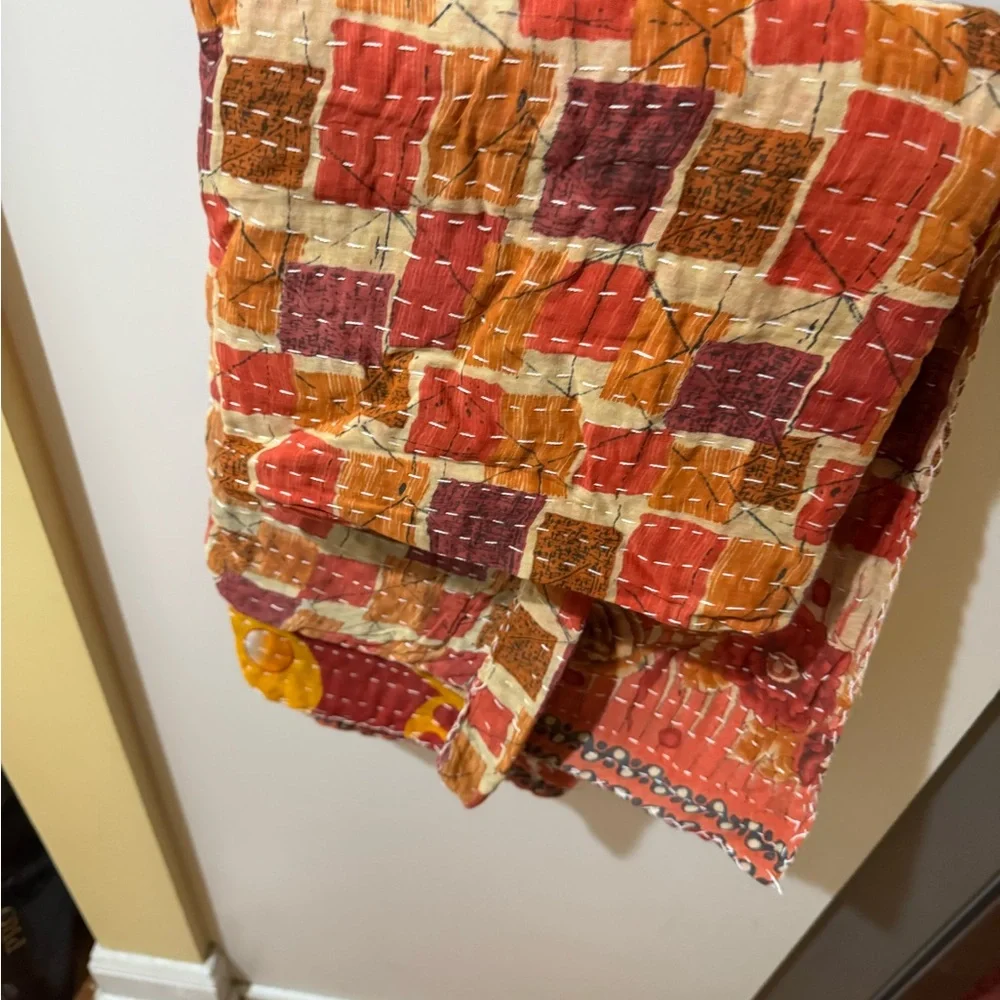 Colorful Patchwork Kantha Quilt - Picture 4 of 6